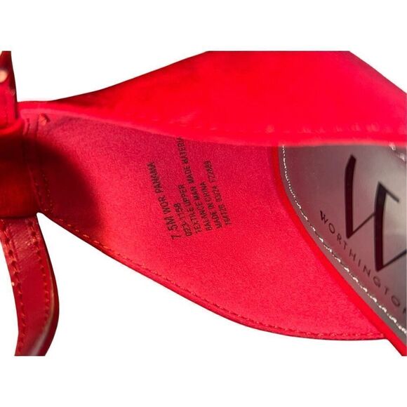Worthington Womens 7.5 red Panama Block Heel Pumps ankle strap new casual - Picture 5 of 5